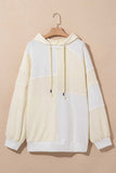 Plus Size Drawstring Color Block Long Sleeve Hoodie - Trendsi - Flyclothing LLC
