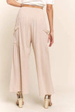 J.NNA Smocked Waist Boho Wide Leg Pants with Pockets - Trendsi - Flyclothing LLC