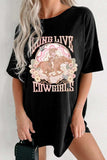 Graphic Round Neck Half Sleeve Oversize T-Shirt - Trendsi - Flyclothing LLC