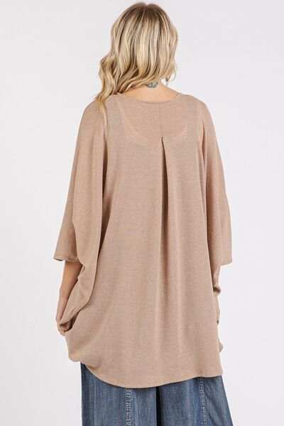 Mittoshop Open Front Batwing Sleeve Cardigan - Trendsi - Flyclothing LLC