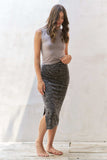 Jade By Jane Zebra Print Side Slit Midi Skirt - Trendsi - Flyclothing LLC