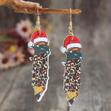 PU Leather Alloy Pencil Earrings - Trendsi - Flyclothing LLC