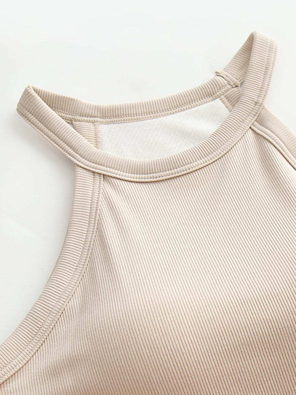 Grecian Neck Tank With Chest Pads - Trendsi - Flyclothing LLC