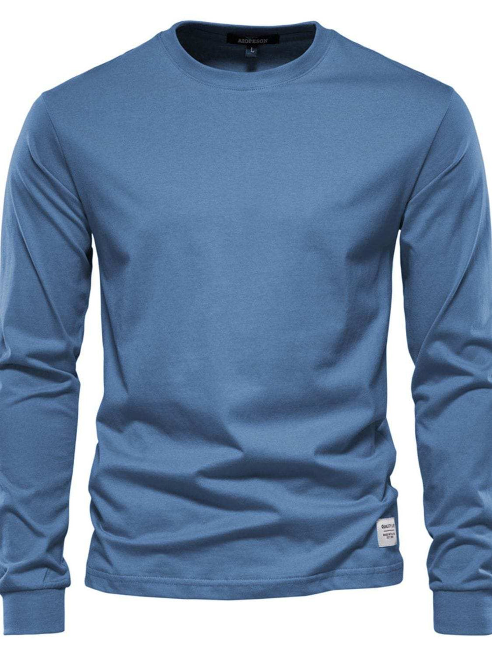 Men's Full Size Round Neck Long Sleeve T-Shirt Plus Size - Trendsi - Flyclothing LLC