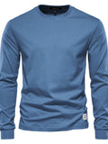 Men's Full Size Round Neck Long Sleeve T-Shirt Plus Size - Trendsi - Flyclothing LLC