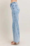 Judy Blue Full Size High Waist Wide Leg Jeans with Skewed Inseam Plus Size - Trendsi - Flyclothing LLC