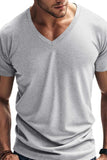 Men's Full Size V-Neck Short Sleeve T-Shirt Plus Size - Trendsi - Flyclothing LLC