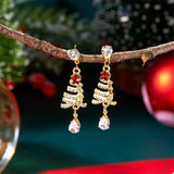 18K Gold-Plated Christmas Tree Earrings - Trendsi - Flyclothing LLC