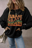 Letter Graphic Round Neck Long Sleeve Sweatshirt - Trendsi - Flyclothing LLC