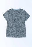 Animal Print Round Neck Short Sleeve T-Shirt - Trendsi - Flyclothing LLC