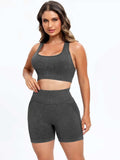 Scoop Neck Wide Strap Top and Shorts Active Set - Trendsi - Flyclothing LLC