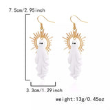 Halloween Sunburst Ghost Drop Earrings - Trendsi - Flyclothing LLC