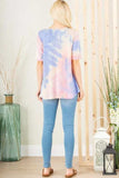 Heimish Full Size Crisscross Tie Dye Babydoll Top Plus Size - Trendsi - Flyclothing LLC