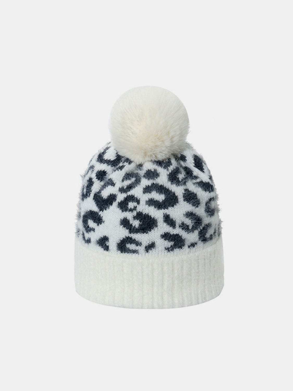Leopard Hat with Pompom - Trendsi - Flyclothing LLC