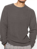 Men's Full Size Round Neck Long Sleeve Sweater Plus Size - Trendsi - Flyclothing LLC