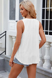 Florira Eyelet Round Neck Tank - Trendsi - Flyclothing LLC