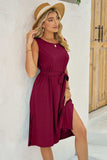 Tied Round Neck Sleeveless Dress - Trendsi - Flyclothing LLC