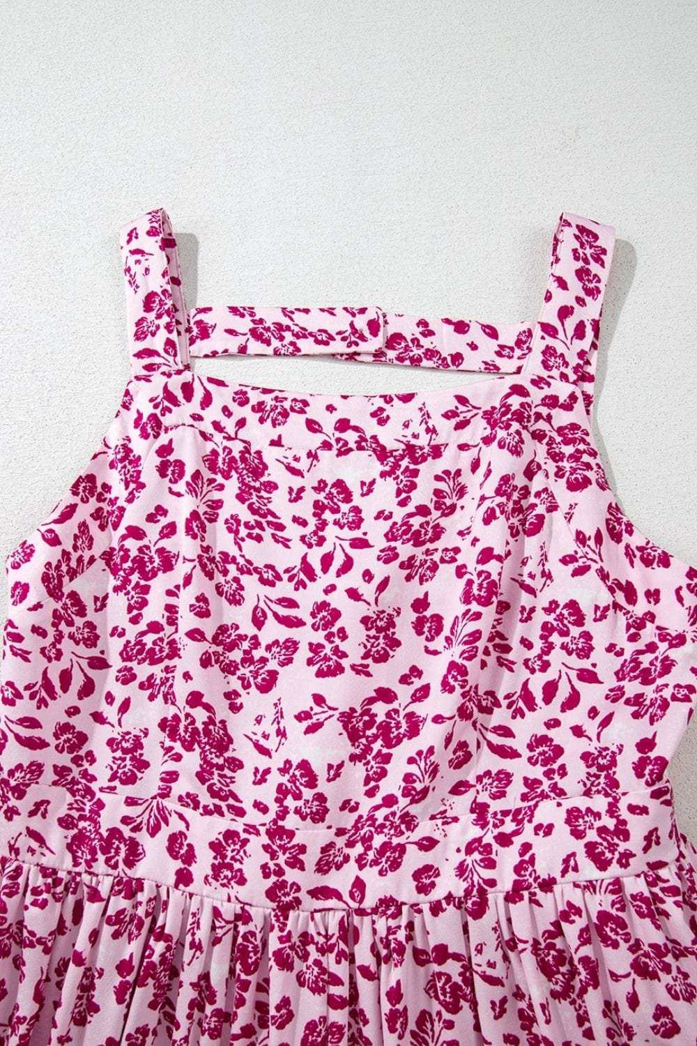 Floral Cutout Back Square Neck Maxi Dress - Trendsi - Flyclothing LLC