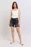 Judy Blue Full Size Long Cut Off 2 Button Dad Denim Shorts Plus Size - Trendsi - Flyclothing LLC