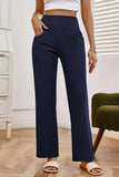 High Waist Wide Leg Pants with Pockets - Trendsi - Flyclothing LLC
