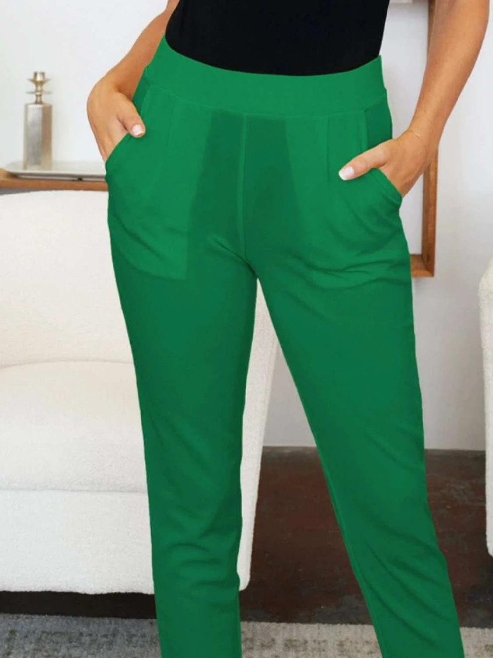 FAM-FAM Pocketed High Waist Skinny Pants - Trendsi - Flyclothing LLC