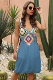 Geometric V-Neck Spaghetti Strap Cover Up Dress - Trendsi - Flyclothing LLC