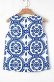 Printed Crew Neck Sleeveless Top - Trendsi - Flyclothing LLC