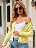 Button Up Long Sleeve Cardigan - Trendsi - Flyclothing LLC
