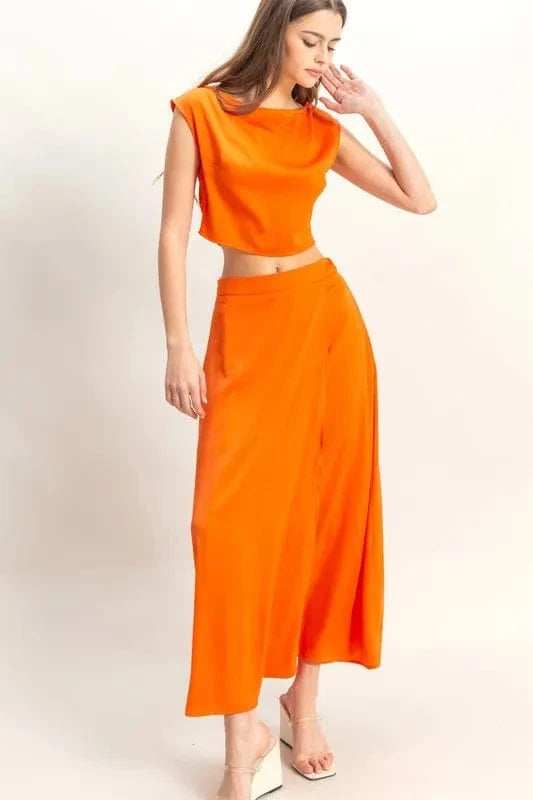 HYFVE Sleeveless Top and Maxi Skirt Set - Trendsi - Flyclothing LLC