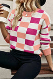 Color Block Round Neck Sweater - Trendsi - Flyclothing LLC