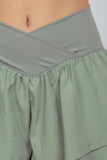 VERY J V-Shaped High Waist Layered Active Shorts - Trendsi - Flyclothing LLC