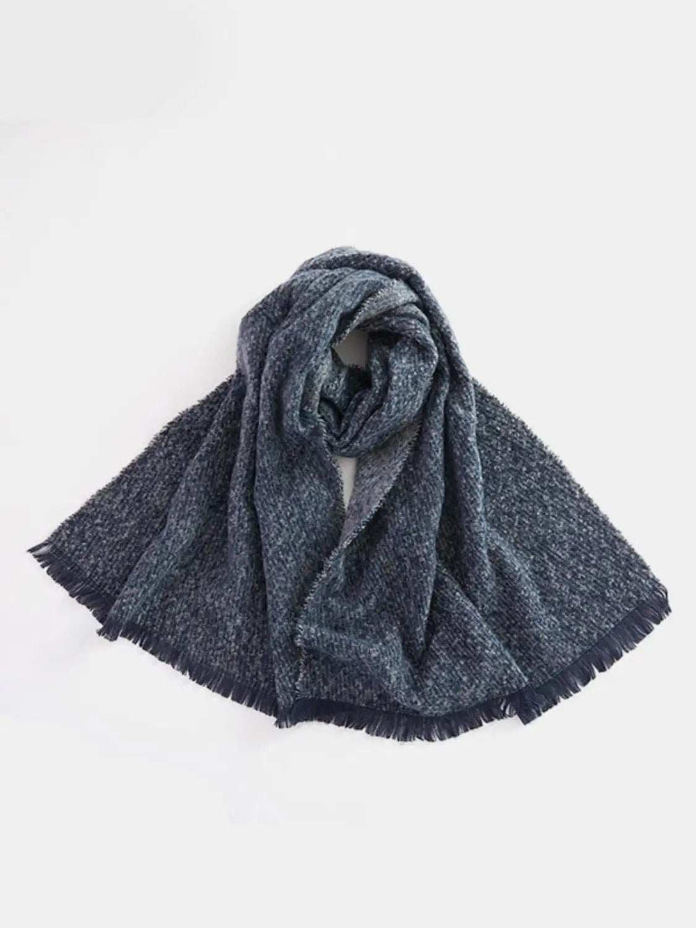 Raw Hem Heathered Polyester Scarf - Trendsi - Flyclothing LLC