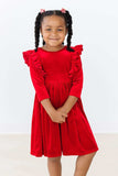 Red Velvet Ruffle Twirl Dress - Mila & Rose ® - Flyclothing LLC