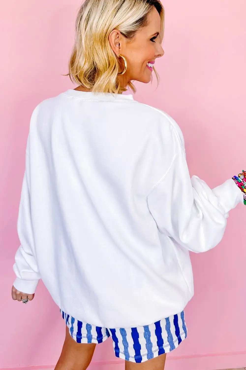 US Flag Round Neck Long Sleeve Sweatshirt - Trendsi - Flyclothing LLC