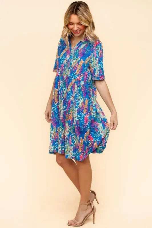Haptics Johnny Collar Babydoll Dress with Side Pockets - Trendsi - Flyclothing LLC