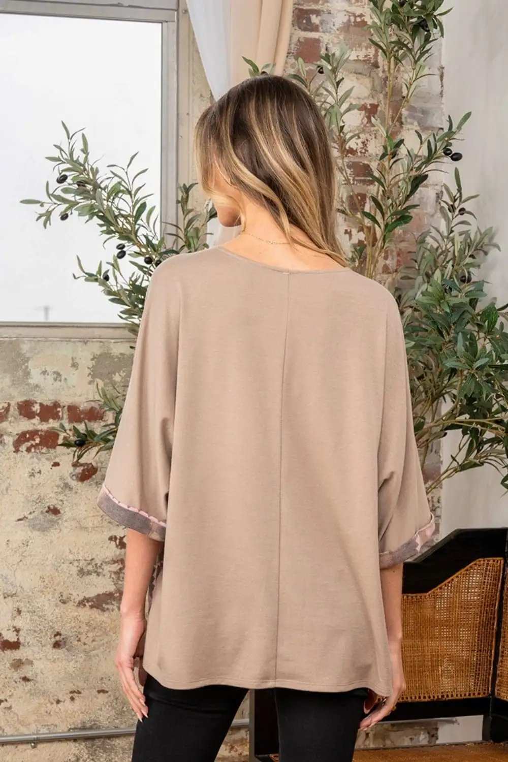 Sew In Love Full Size Aztec Distress Print Half Sleeve Crisscross Top - Trendsi - Flyclothing LLC