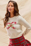 SO ME Christmas Candy Cone Cropped Sweater - Trendsi - Flyclothing LLC