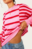 Striped Round Neck Dropped Shoulder Sweater - Trendsi - Flyclothing LLC