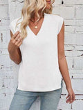 Lovelet Ribbed Slit V-Neck Sweater Vest - Trendsi - Flyclothing LLC