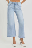 RISEN Full Size High Rise Seamed Detail Wide Leg Crop Jeans - Trendsi - Flyclothing LLC