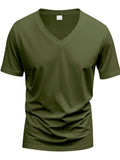 Men's Full Size V-Neck Short Sleeve T-Shirt Plus Size - Trendsi - Flyclothing LLC