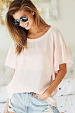 BiBi Thermal Knit with Ruffled Sleeve Top - Trendsi - Flyclothing LLC