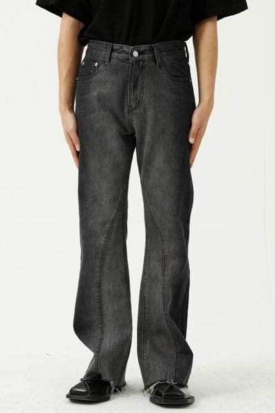 Frayed Hem Jeans with Pockets - Trendsi - Flyclothing LLC