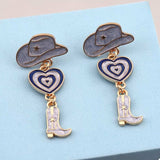 Cowgirl Boots Heart Dangle Earrings - Trendsi - Flyclothing LLC