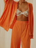 Button Up Long Sleeve Top and Pants Set - Trendsi - Flyclothing LLC