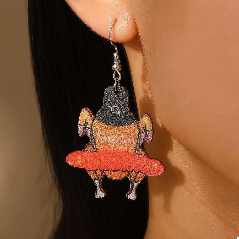 Thanksgiving Turkey Dangle Earrings - Trendsi - Flyclothing LLC