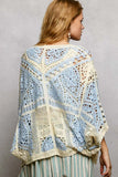 POL Open Front Crochet Cardigan with Scalloped Edge - Trendsi - Flyclothing LLC