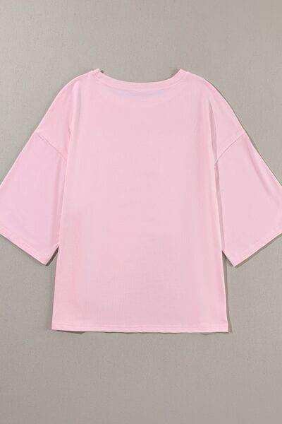 Color Block Star Patched Oversized T-Shirt - Trendsi - Flyclothing LLC