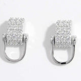925 Sterling Silver Inlaid Zircon Earrings - Trendsi - Flyclothing LLC