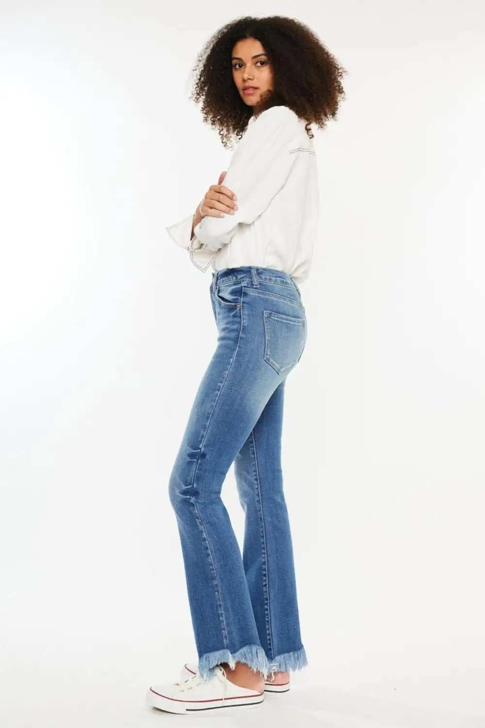 Kancan High Rise Frayed Hem Jeans - Trendsi - Flyclothing LLC